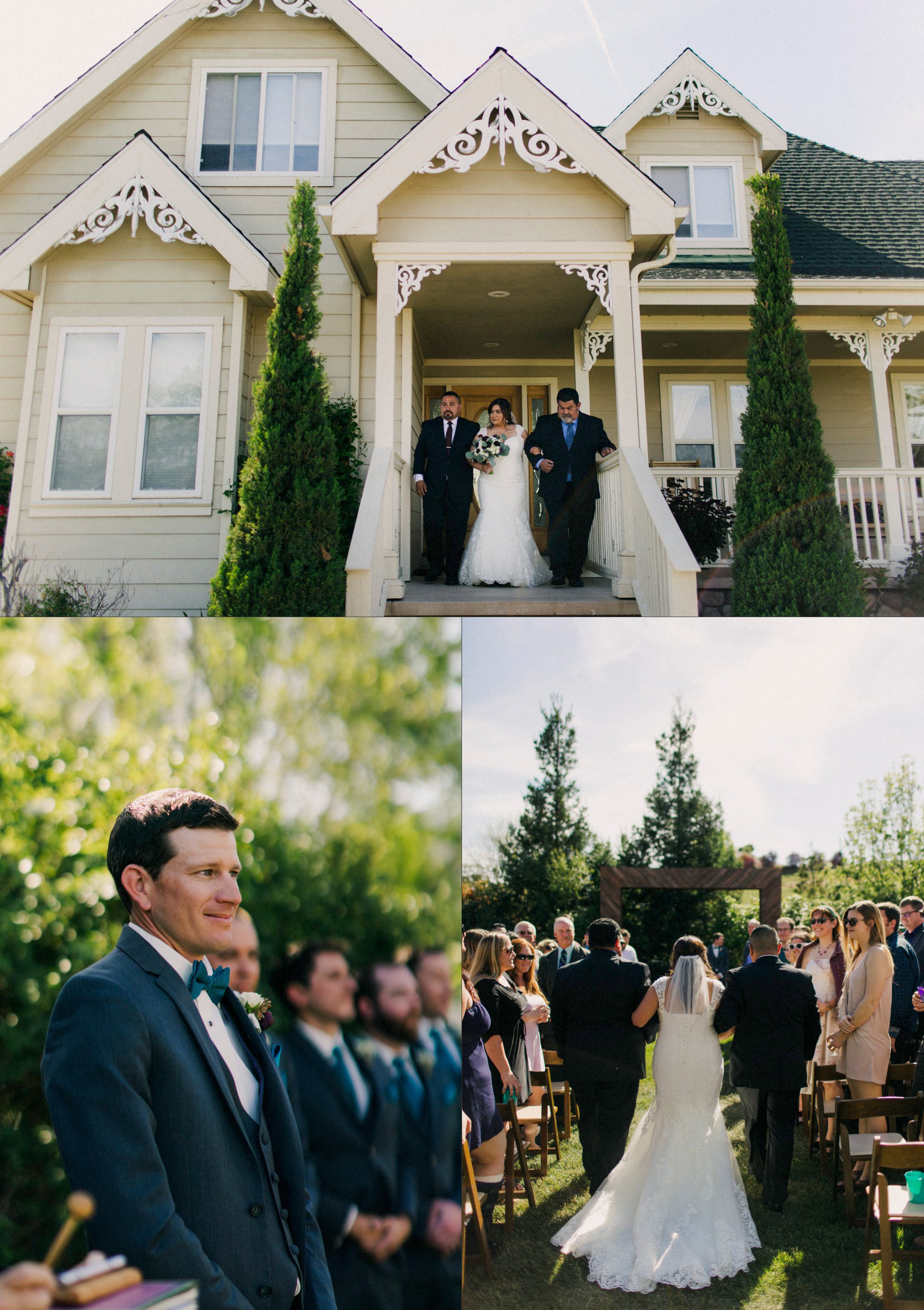 bride and groom ceremony at the grace marlin estate and gardens wedding by san luis obispo wedding photographer sarah kathleen